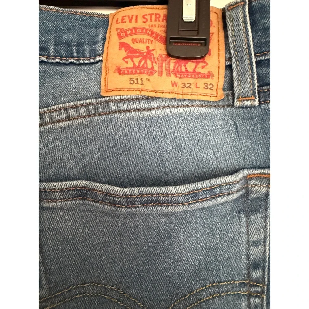 Levis 511 Slim Fit Mens Jeans 32x32 Medium Wash Blue Denim Pants